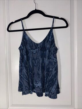 cha cha vente Blue Patterned Spaghetti Strap Cami